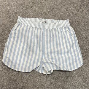 Striped Blue and White Women's Shorts